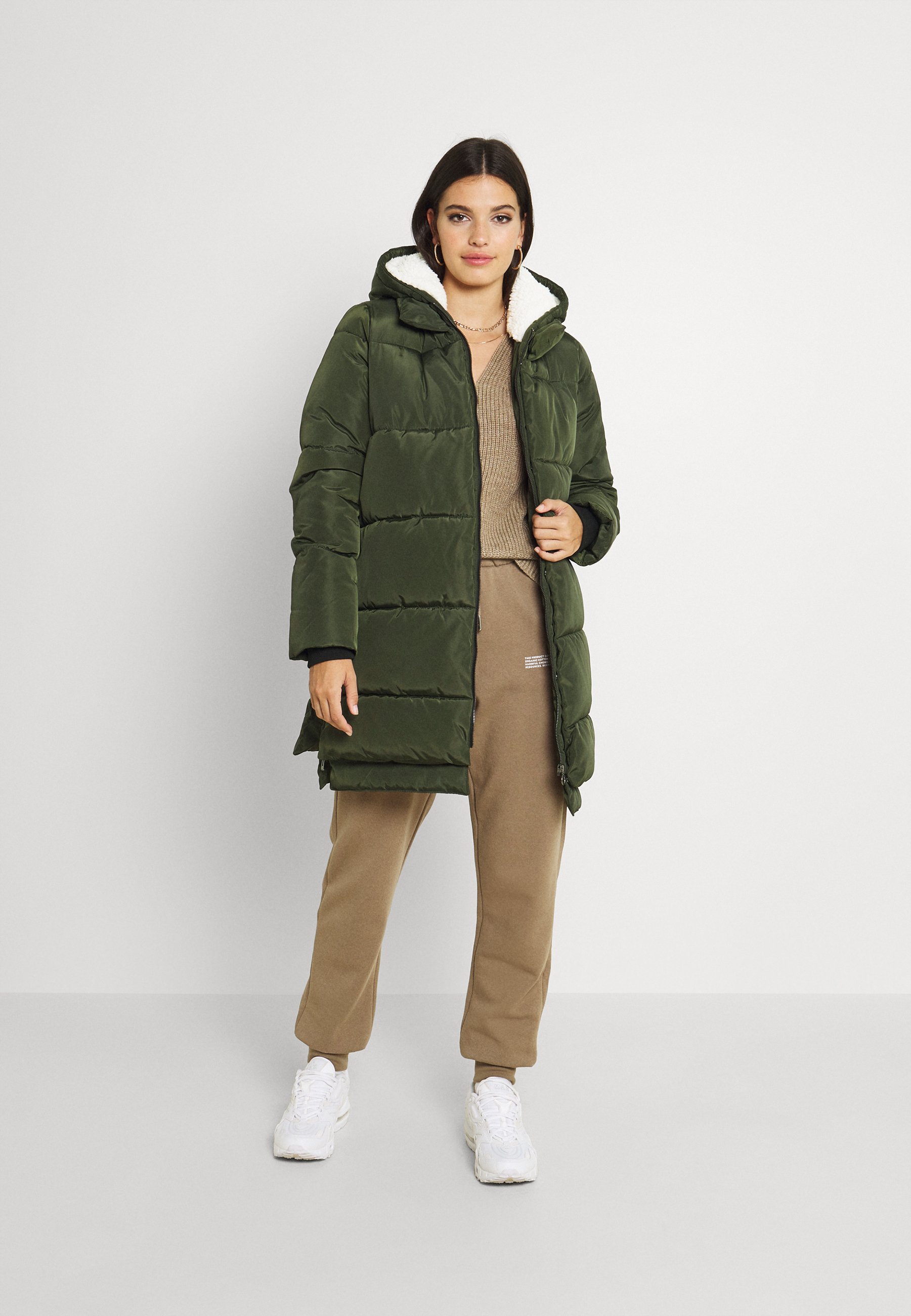 dark green padded coat