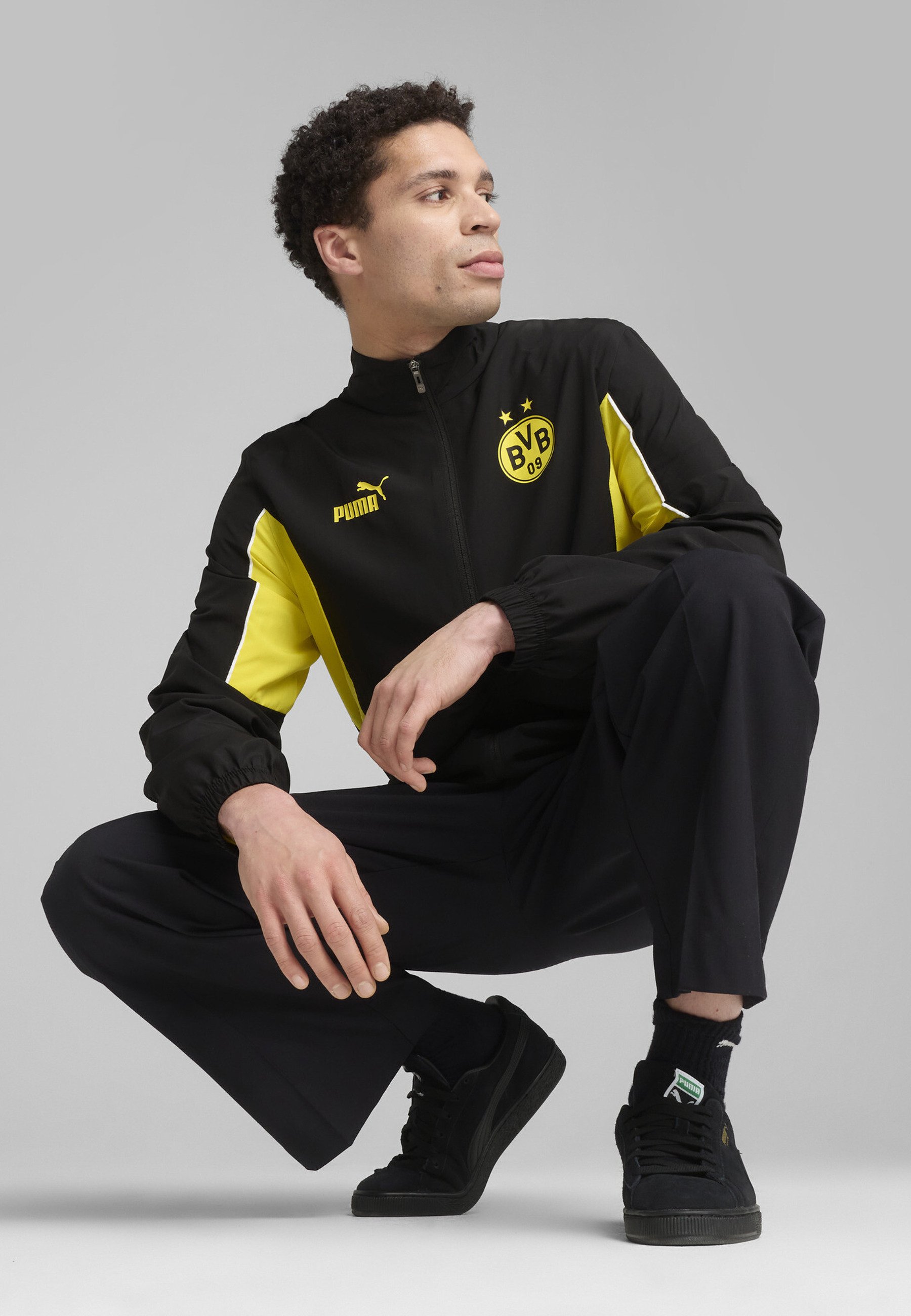 Puma BVB FTBLARCHIVE - Training jacket - black faster yellow/black