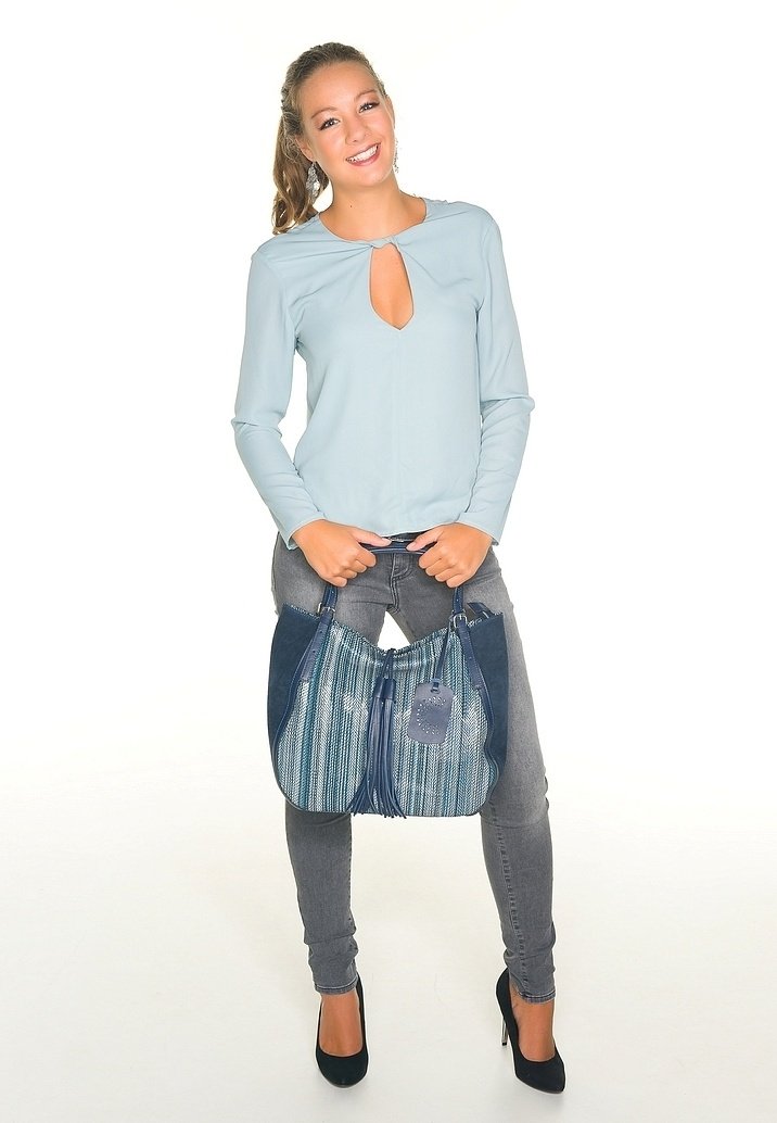 Melina C. ZOPPOLA Tote bag striped blue/blue denim Zalando.de