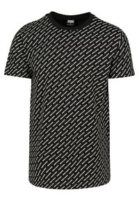 Urban Classics - ALLOVER LOGO TEE - Printtipaita - black Pienoiskuva 1