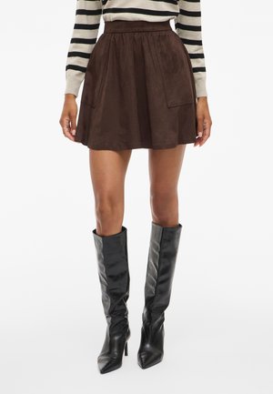 VILA VICHOOSE SKIRT - Minirok - coffee bean