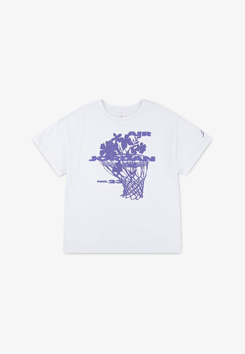Jordan FLOWERS TEE - Nyomott mintás póló - white