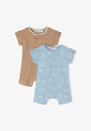 2 PACK SHORT SLEEVE ROMPERS - Glaustinukė - beige light blue