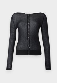 Sheer Slash Cardigan - Cardigan - black