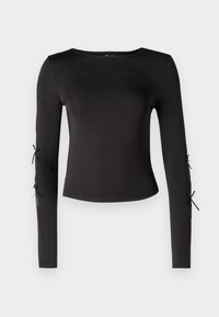 PCSELINA O-NECK BOW - Top dugih rukava - black