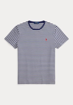Polo Ralph Lauren CUSTOM SLIM FIT STRIPED JERSEY T-SHIRT - Nyomott mintás póló - newport navy/white