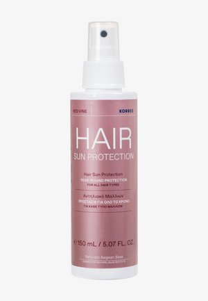 Flacone spray Korres Red Vine Hair Sun Protection, 150 ml, progettato per uso tutto l'anno su tutti i tipi di capelli.