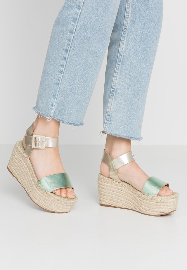 High heeled sandals - metallic lima/oro