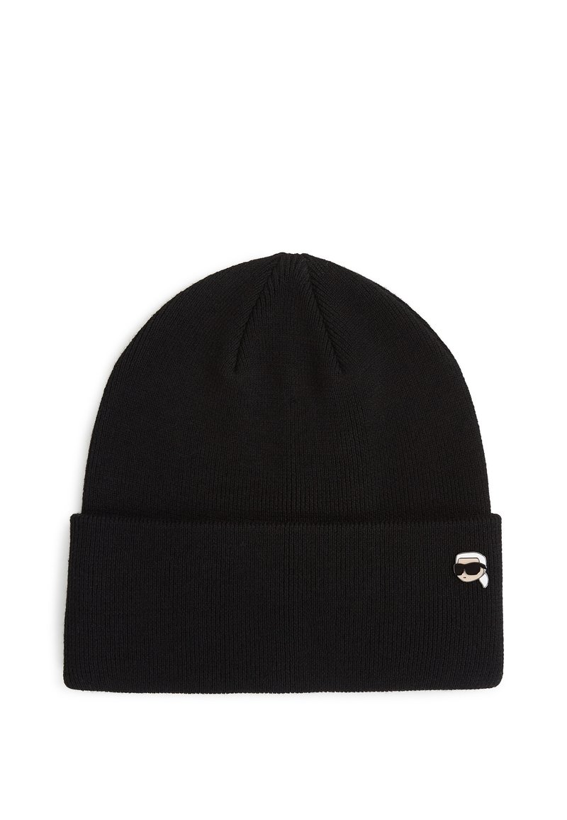 KARL LAGERFELD IKON PIN - Adīta cepure - black