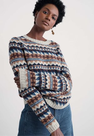 DAWSON PICK FAIRISLE - Džemperis - brown - zig zag geo wicker shore