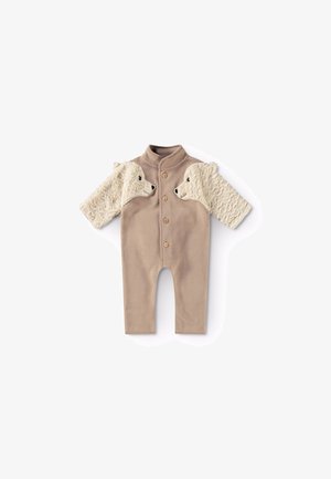 Molo UDO SUIT BEARS APPLIQUÉ TEDDY UNISEX - Tuta jumpsuit - mocha