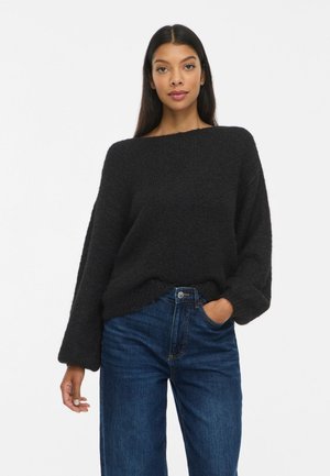 VILA, VIMARLEY L/S KNIT PULLOVER- NOOS - Pullover - black beauty