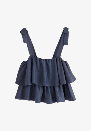 Next, REGULAR FIT - TIE STRAP RUFFLE TOP - Blúzka - steel blue
