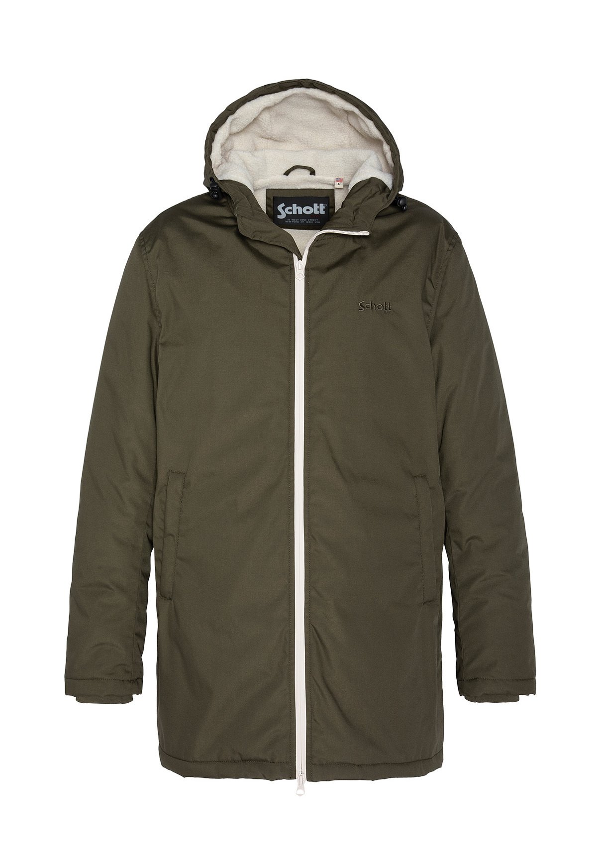 Schott Cappotto corto kaki foncé/cachi Zalando