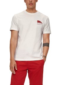 s.Oliver MIT FRONTPRINT - T-shirt imprimé - weiß