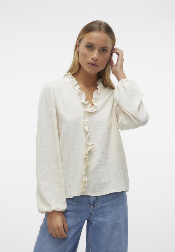 ALVA EMS LS V-NECK GA - Blouse - birch