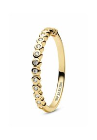 Guldring med rund design, prydd med växlande släta och diamantliknande detaljer längs bandet. Graverad inuti med "SIF JAKOBS."