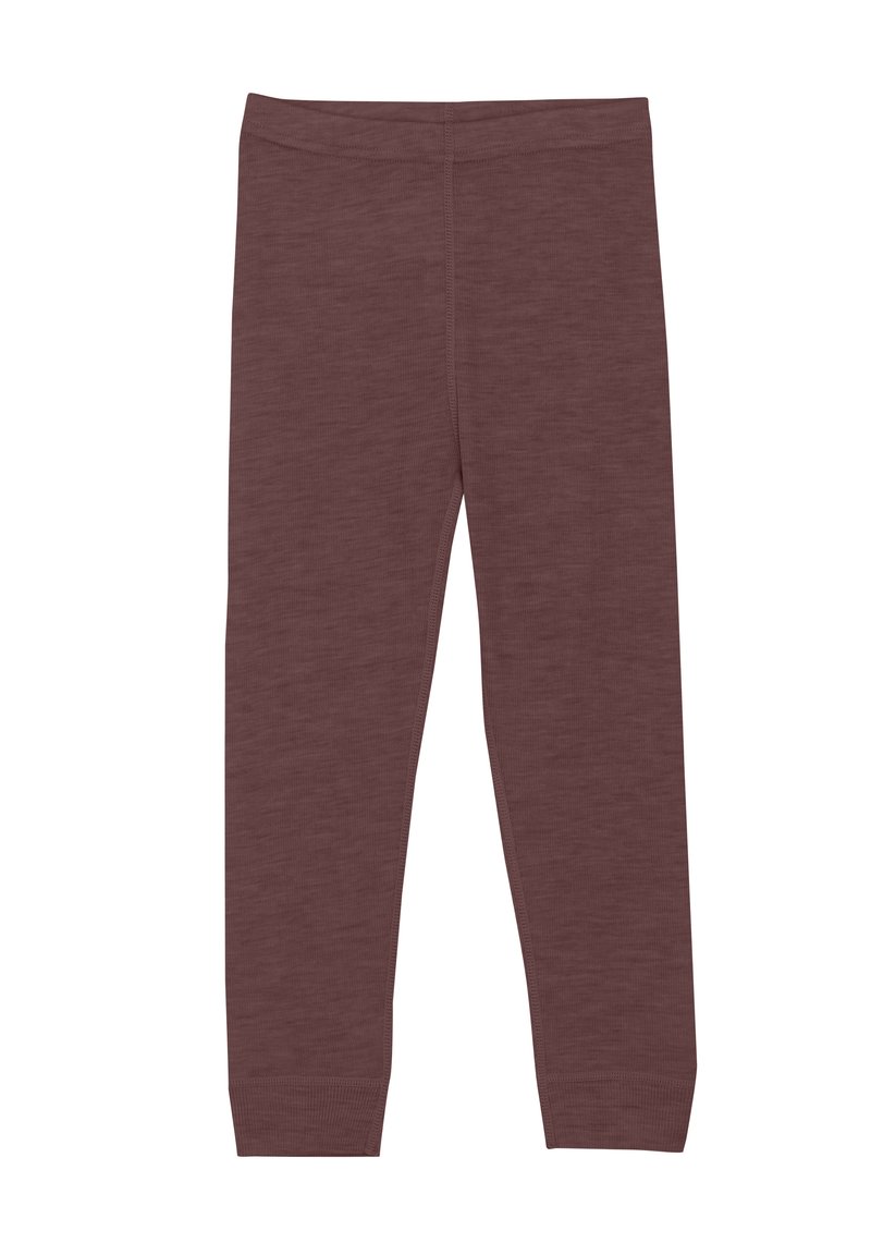 Burgunderfärgade leggings gjorda av mjukt, töjbart tyg. Åtsittande design med en slät textur, utan mönster eller utsmyckningar.