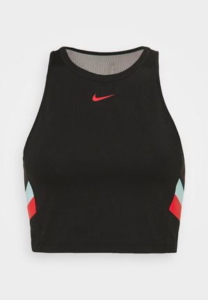 STRIPE CROP TANK - Débardeur - black/chile red