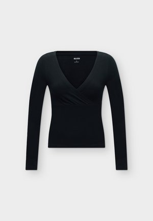 Hollister Co., WRAP BUST  - Блуза с дълги ръкави - black