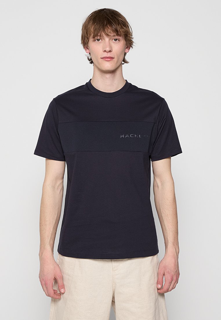 Hackett London T-shirt print donkerblauw