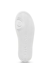 Semelle de chaussure en caoutchouc blanche avec une texture ondulée et le mot "NATURINO" en relief. Taille "26" marquée dans une zone circulaire.
