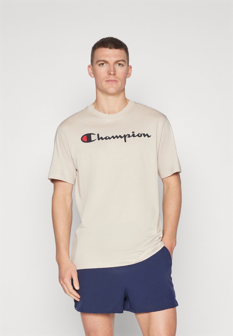 Champion ICONS CREWNECK WITH LARGE LOGO - Triko s potiskem - beige