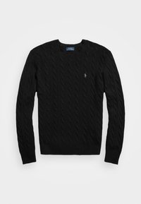 CABLE KNIT WOOL CASHMERE JUMPER - Pulover - black