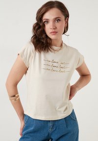 LELA REGULAR FIT - Trükipildiga T-särk - stone colored