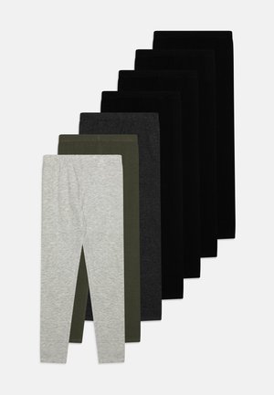 UNISEX 7 PACK - Leggingsit - black/mottled light grey/olive