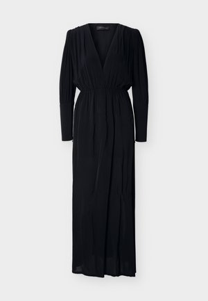 SOLID PLUNGE NECK MAXI DRESS - Ranta-asusteet - black
