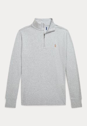 COTTON INTERLOCK QUARTER-ZIP PULLOVER - Pikkade varrukatega topp - andover heather