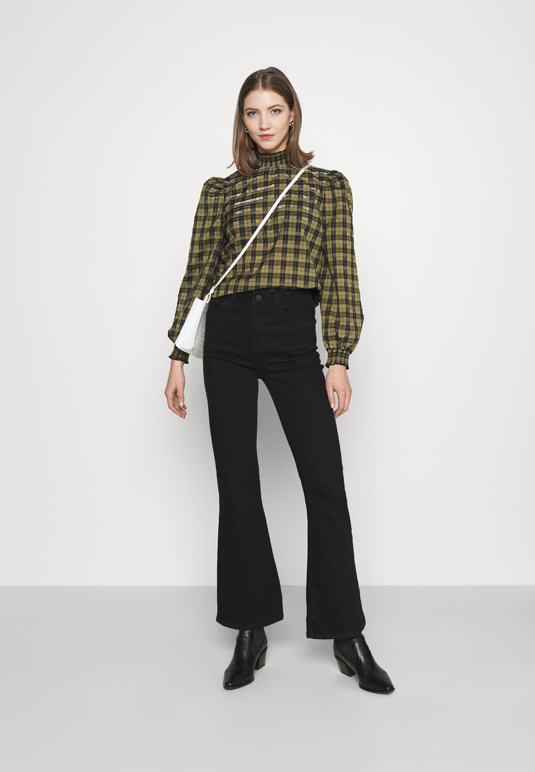 New Look CHECK SHIRRED NECK - Blouse 