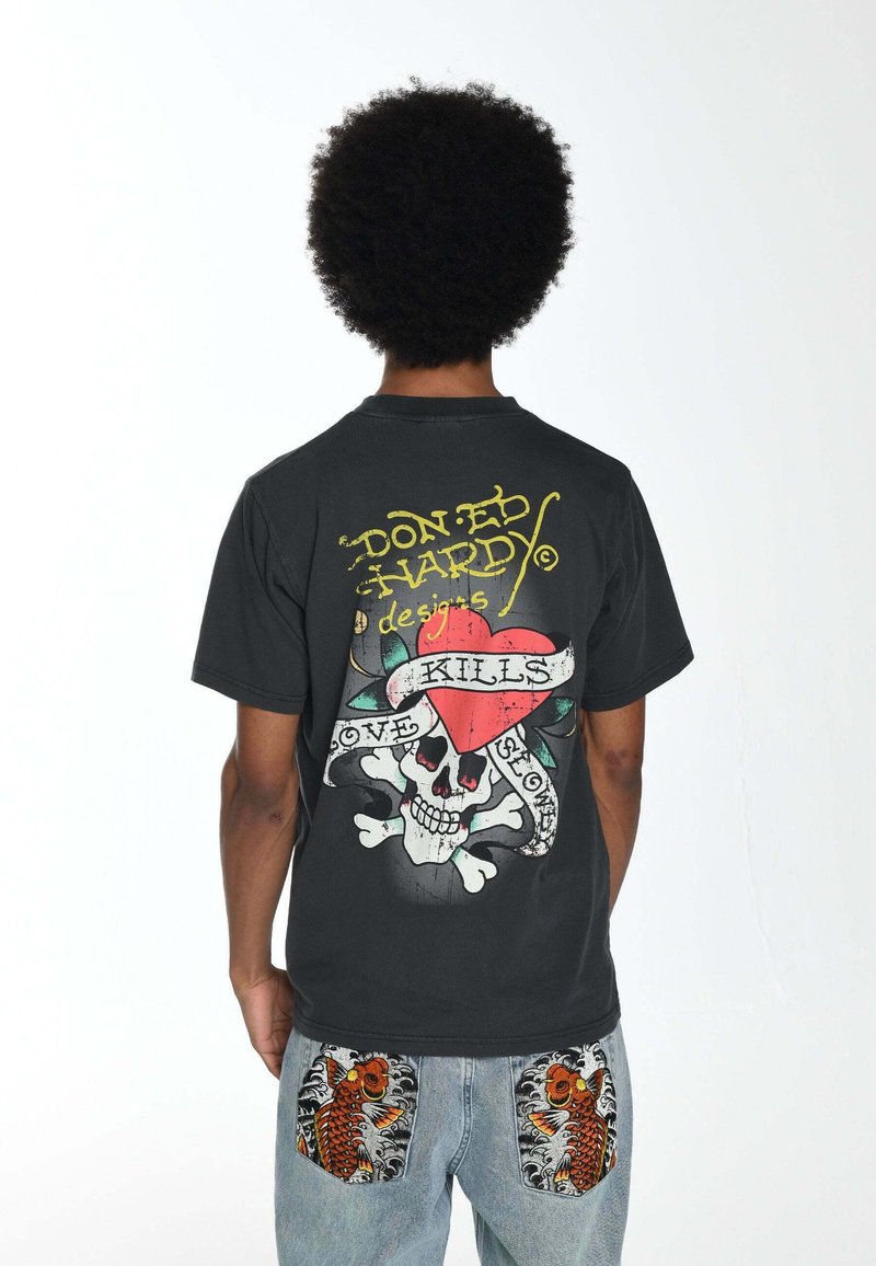Ed Hardy LOVE KILLS SLANT - Camiseta estampada - charcoal