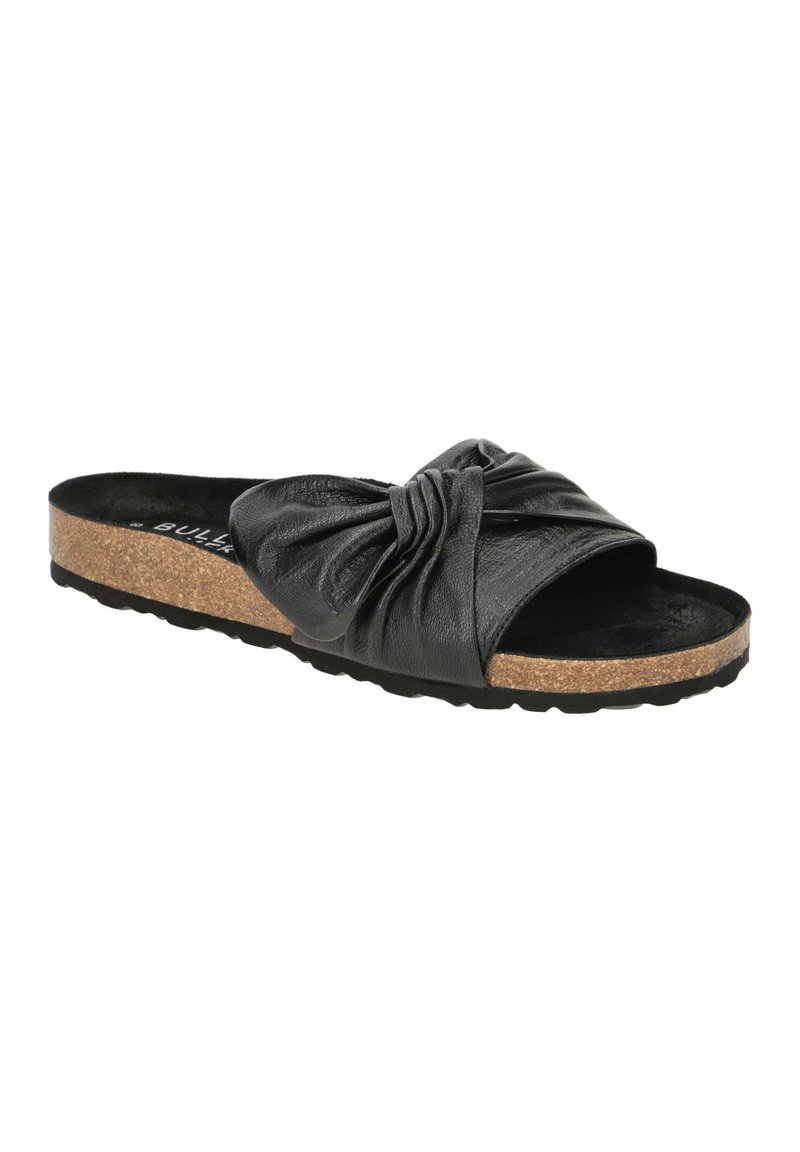 Damen Flache Pantoletten | Bullboxer Pantolette flach black/schwarz - UM18765 Damen Flache Pantoletten | Bullboxer Pantolette flach black/schwarz - UM18765