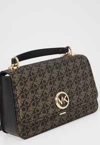 MICHAEL Michael Kors DELANCEY SATCHEL - Håndveske - black/palegold-coloured