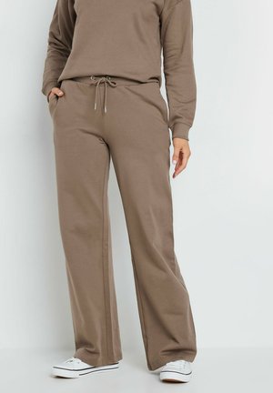 WIDE JOGGERS - Tracksuit bottoms - brown