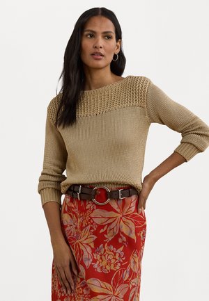 Lauren Ralph Lauren Cotton Blend Boatneck Jumper - Jumper - camel