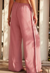Next TIE WAIST WIDE LEG TALL - Kelnės - pink crochet