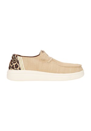 Sportieve veterschoenen - tan multi