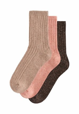 CONTAINING 3 PACK - Ponožky - pink neutral choc