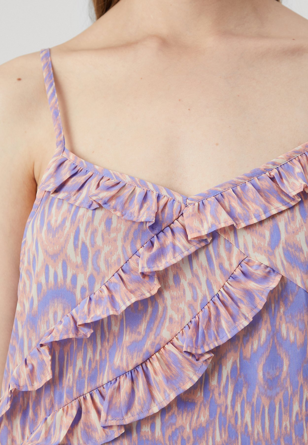 ONLSTAR LIFE STRAP FRILL MIDI DRESS