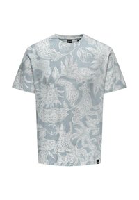 Only & Sons 2ER-PACK RUNDHALS KURZARM - Print T-shirt - hellblau rot