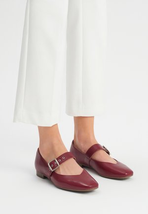 Ankle strap ballet pumps - burgund