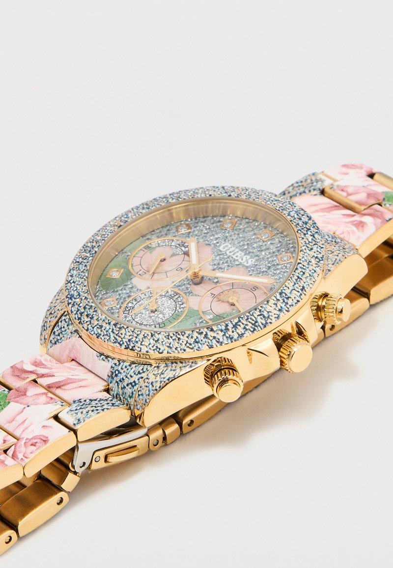 Guess Women\'s-Style Dust Pink & Blue  Chronograph Bracelet Watch/New Guess Marina Chronograph Blue Dial Blue Denim Strap Watch  main image 4