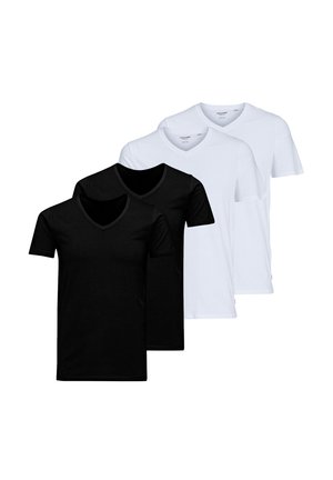 4ER PACK KURZARM - Unterhemd/-shirt - schwarz weiß