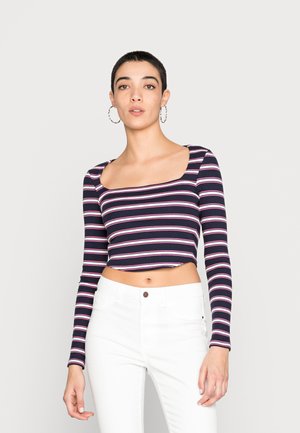 ONLODA SQUARENECK BOX - Maglietta a manica lunga - night sky/ cloud dancer/gin fizz