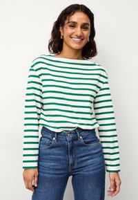 Ellos Collection OBERTEIL - Langarmshirt - weiß-grün gestreift