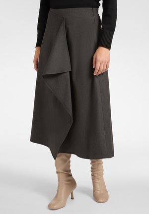 CON JABOT - Jupe trapèze - grigio
