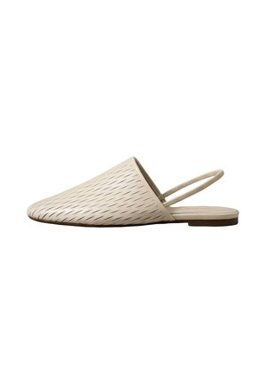 Calvin Klein OBLIQUE BALLER SLING CUT LTH - Slingback ballerina´s - light cashew